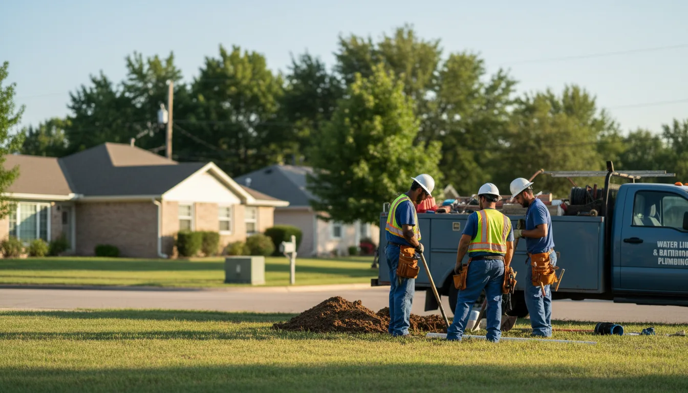 Residential water line and bathroom plumbing service in Jefferson, OH
